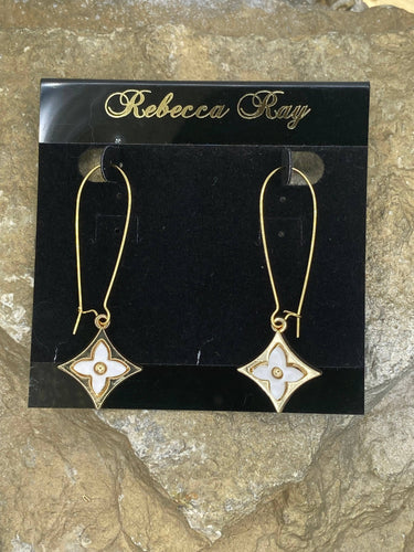 Mother of Pearl Clover Earring Drop